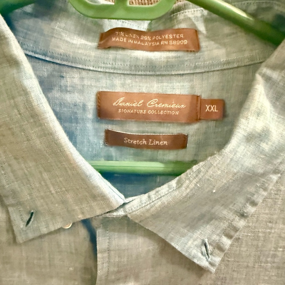 Men’s XXL stretch linen/poly Cremieux long sleeved shirt